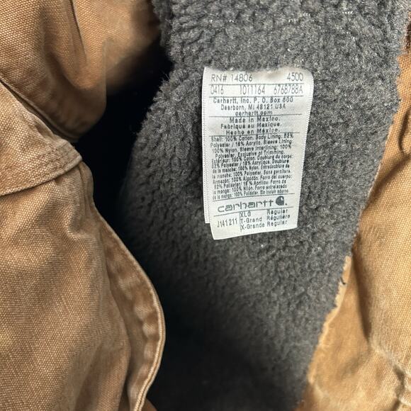 Carhartt Sherpa-Lined Hooded Detroit Jacket “Brown” J141 - Picture 12 of 12